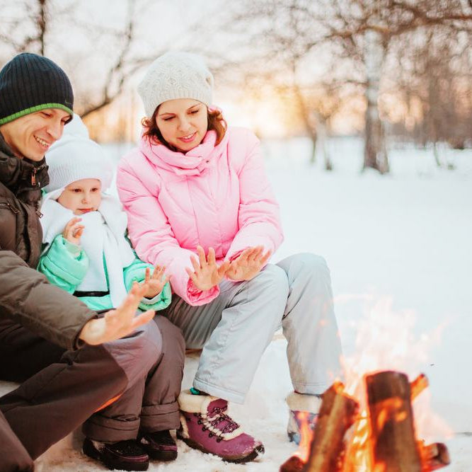 winter camping with kids