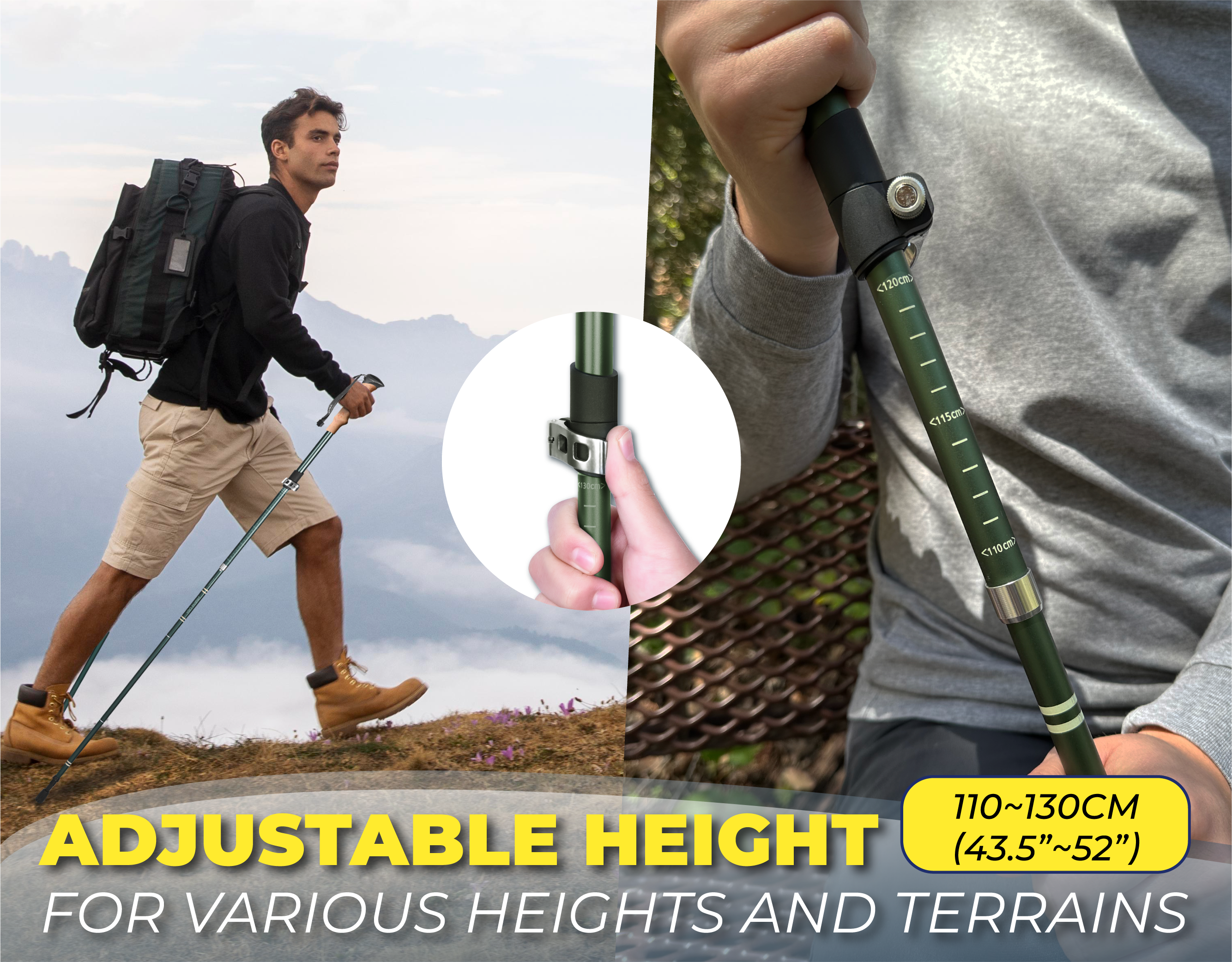 Novagoodes TREK-Z SE SET : FOLDABLE TREKKING HIKING POLE 2PCS (US)