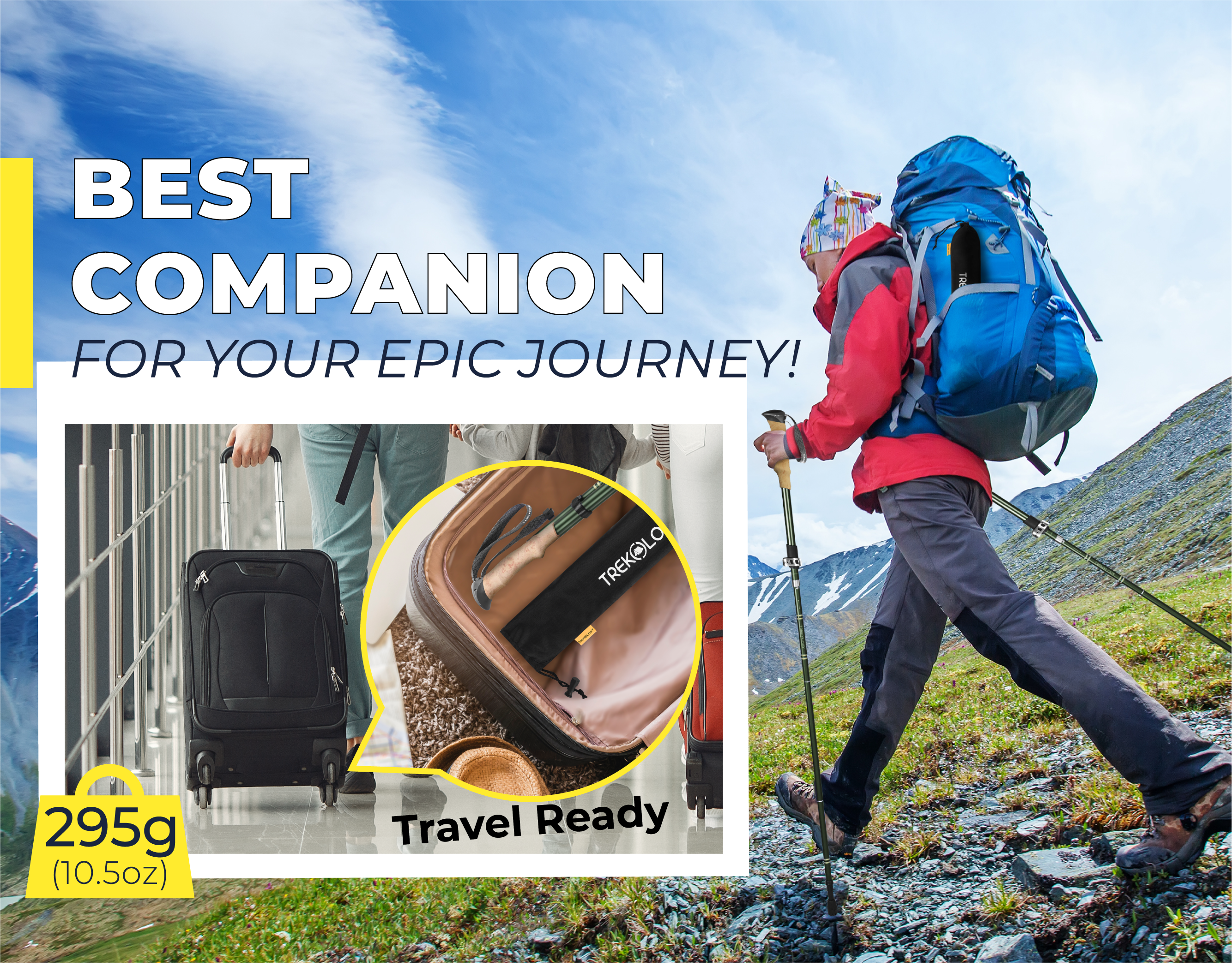 Novagoodes TREK-Z SE SET : FOLDABLE TREKKING HIKING POLE 2PCS (US)