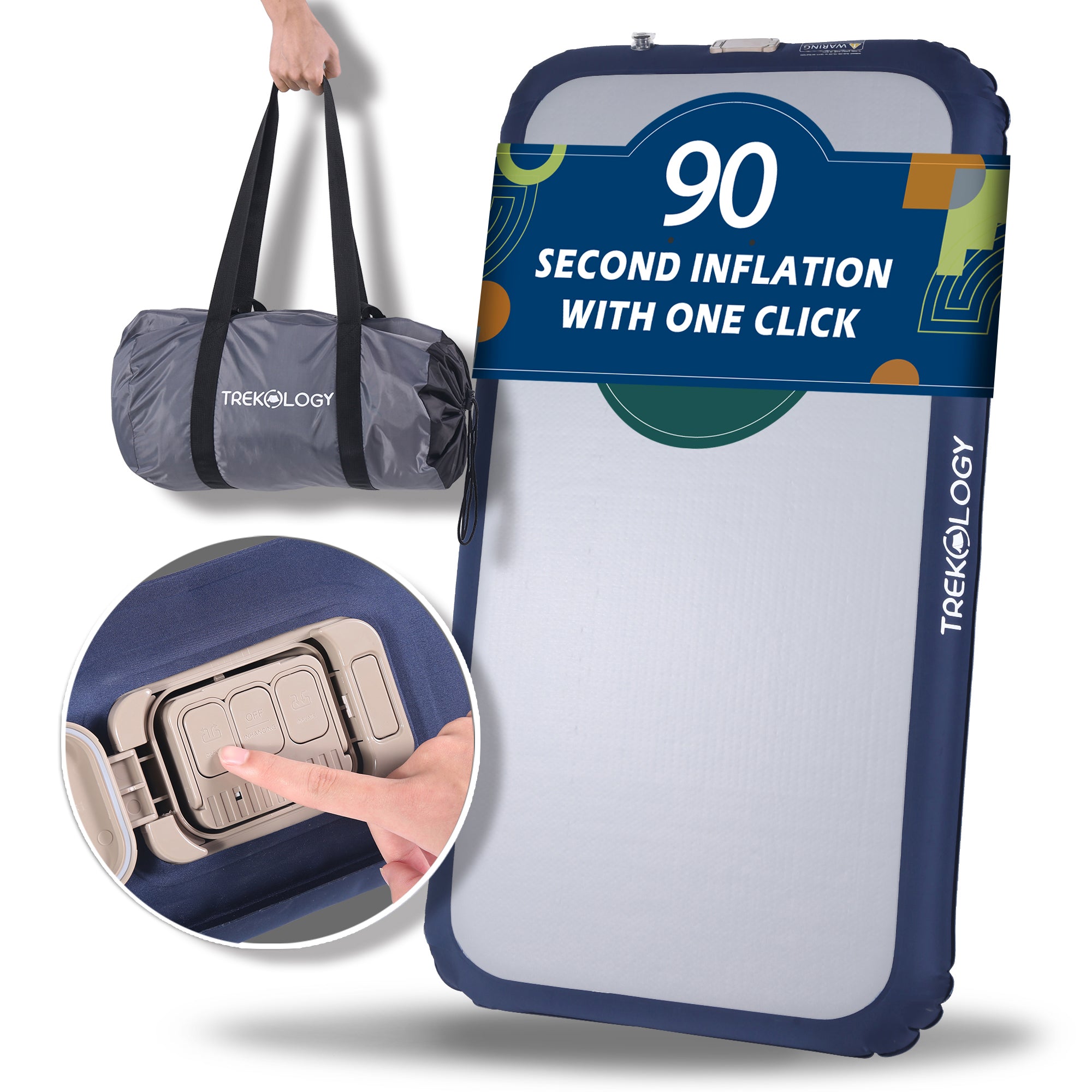 Novagoodes Quick-Inflating Portable Air Mattress with DC Pump for Camping (US)