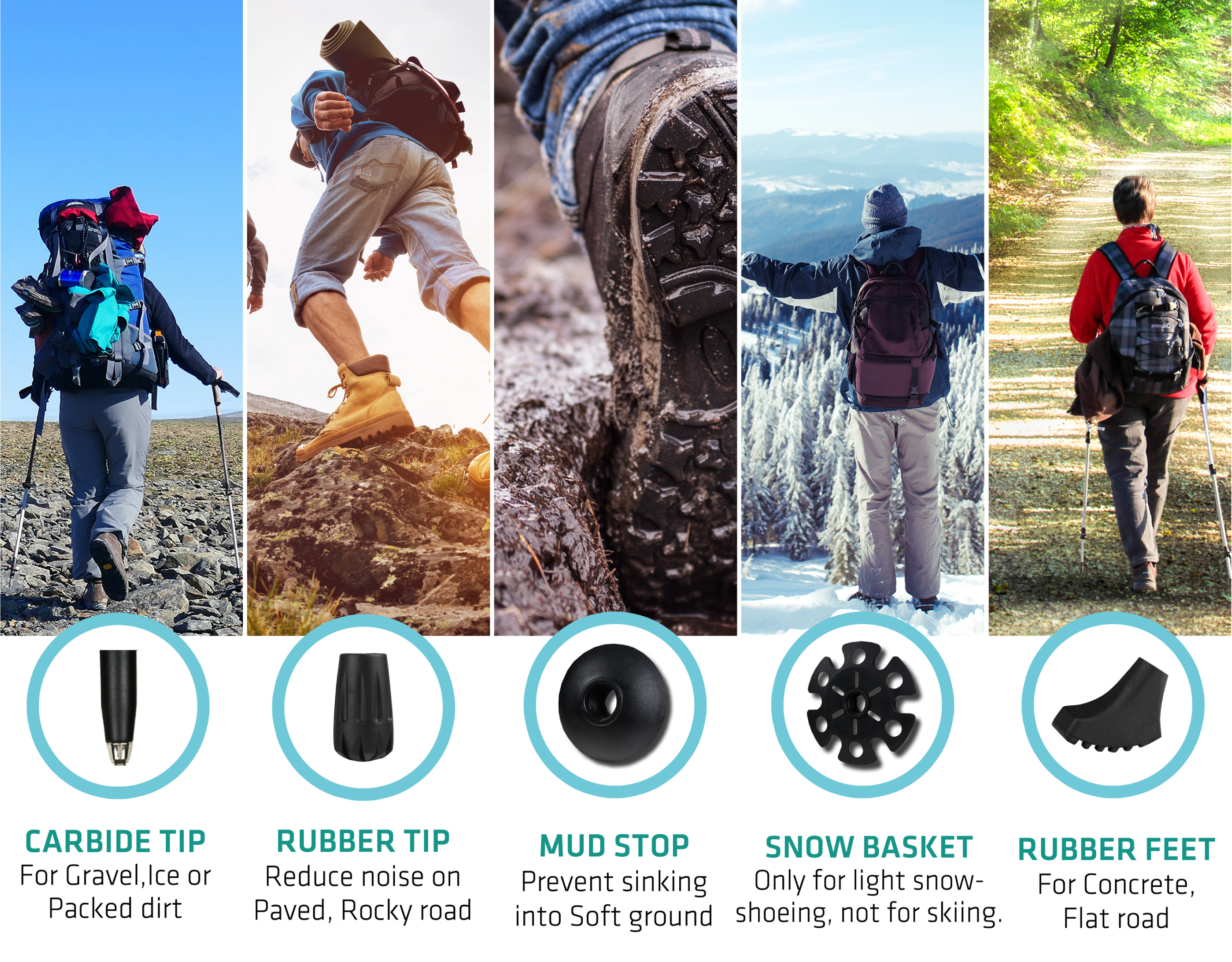 Novagoodes TREK-Z 2.0 Foldable Trekking Poles with EVA-Foam Handle (2pc/Set) (US)