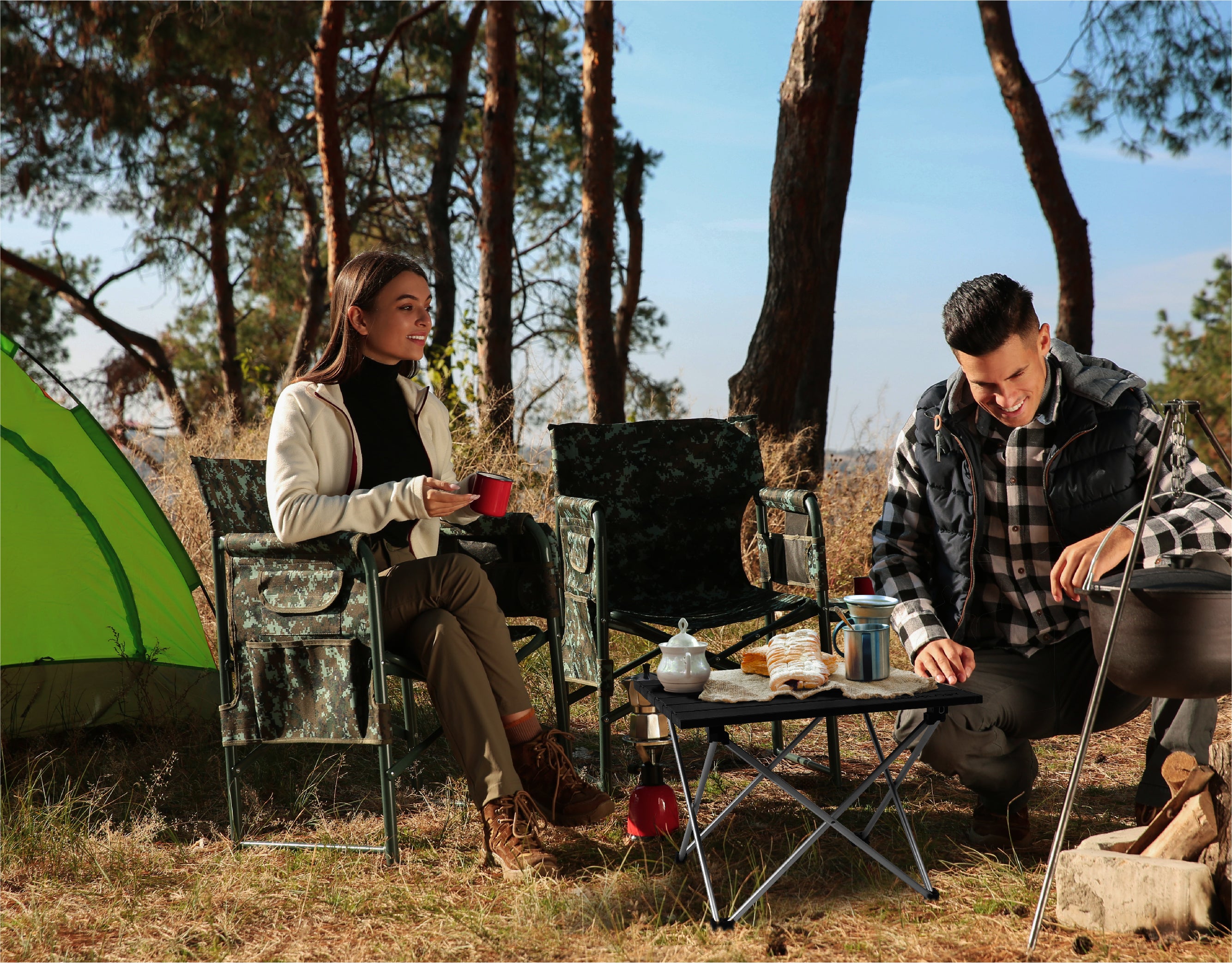 Novagoodes Foldable Aluminum Camping Table with Enforced Robust Hinged Connection. (US)