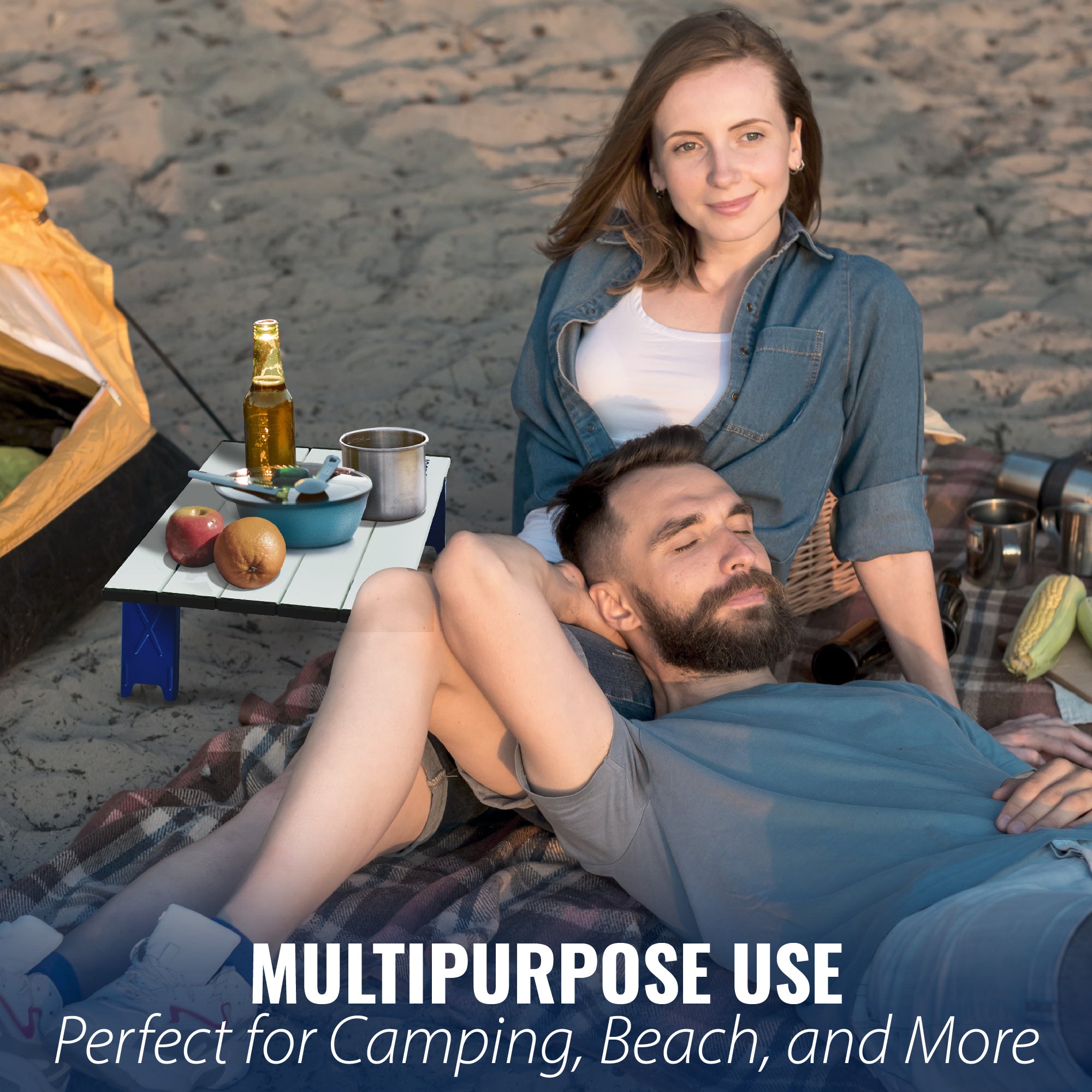 Novagoodes Beach Table – Lightweight, Portable & Waterproof Folding Table for Camping, Picnic, RV & Travel (US)