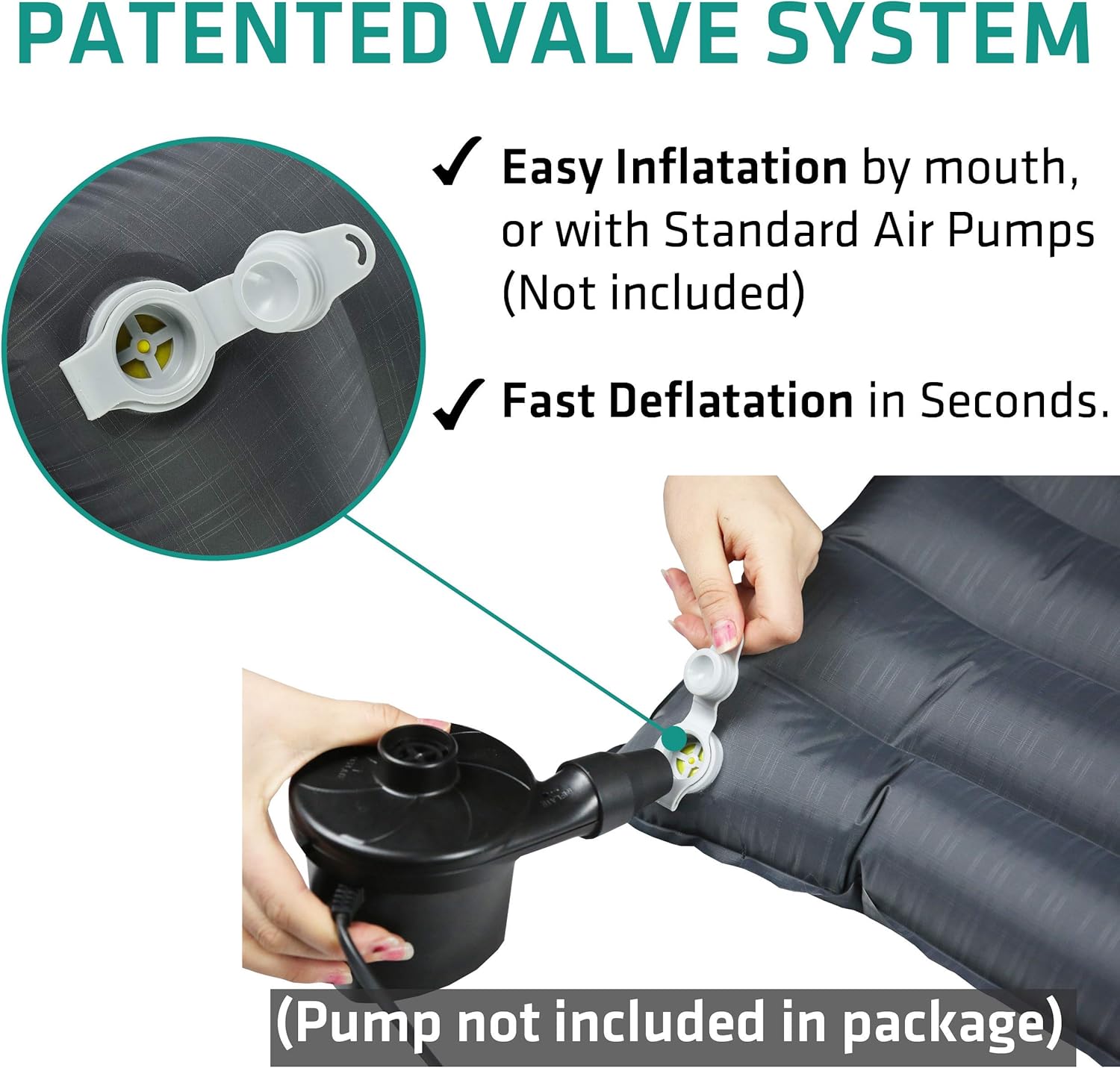 Novagoodes UL80 Inflatable Sleeping Pad with ALUFT Plus SE Pillow Set (US)