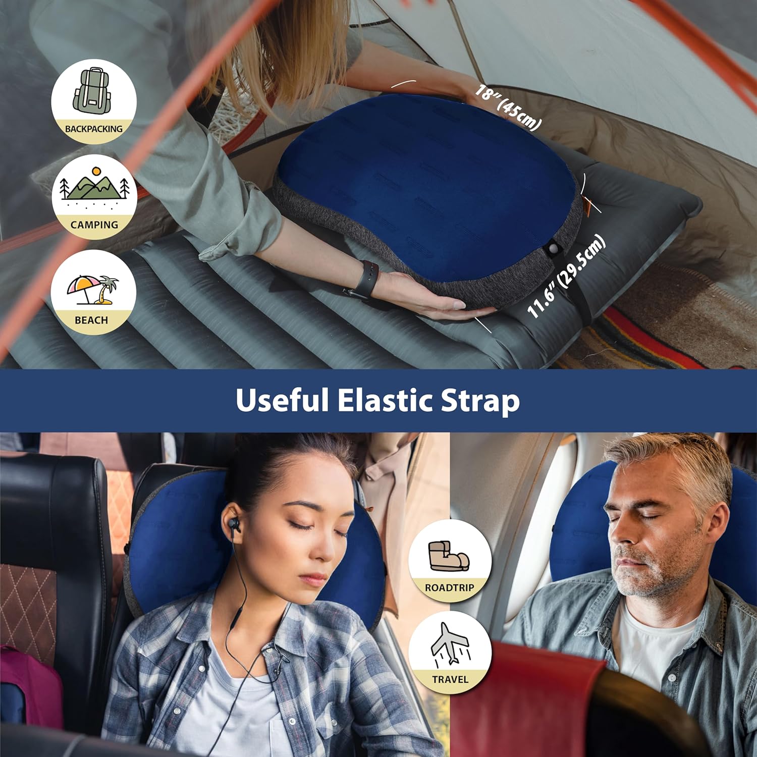 Novagoodes UL80 Inflatable Sleeping Pad with ALUFT Plus SE Pillow Set (US)