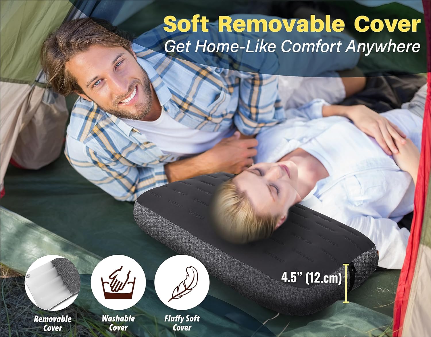 Novagoodes ALUFT Ultra: Large Inflatable Pillow for Camping (US)