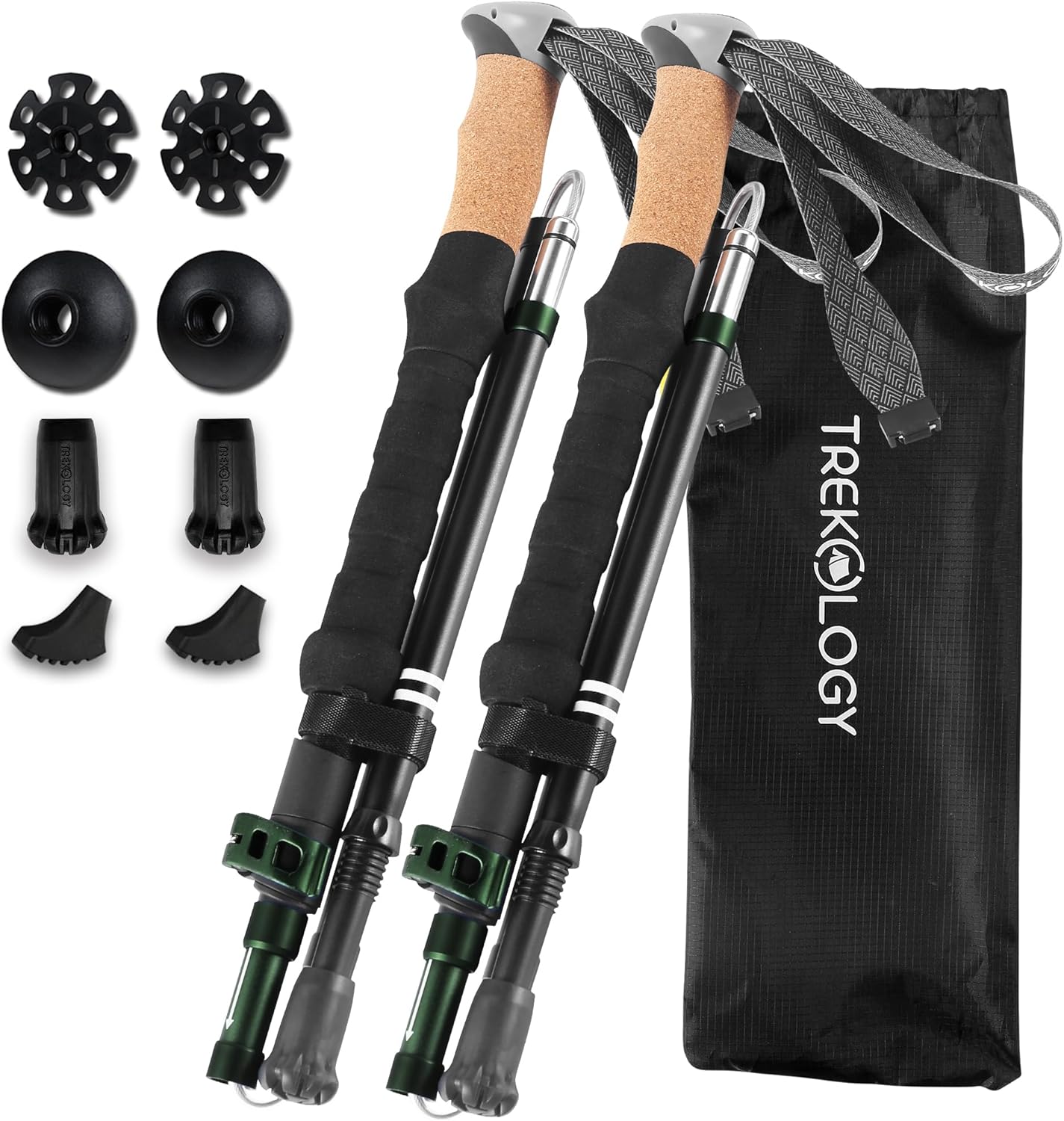 Novagoodes TREK-Z 2.0 Cork : Foldable Trekking Poles with Cork Handle (2pc/set) (US)