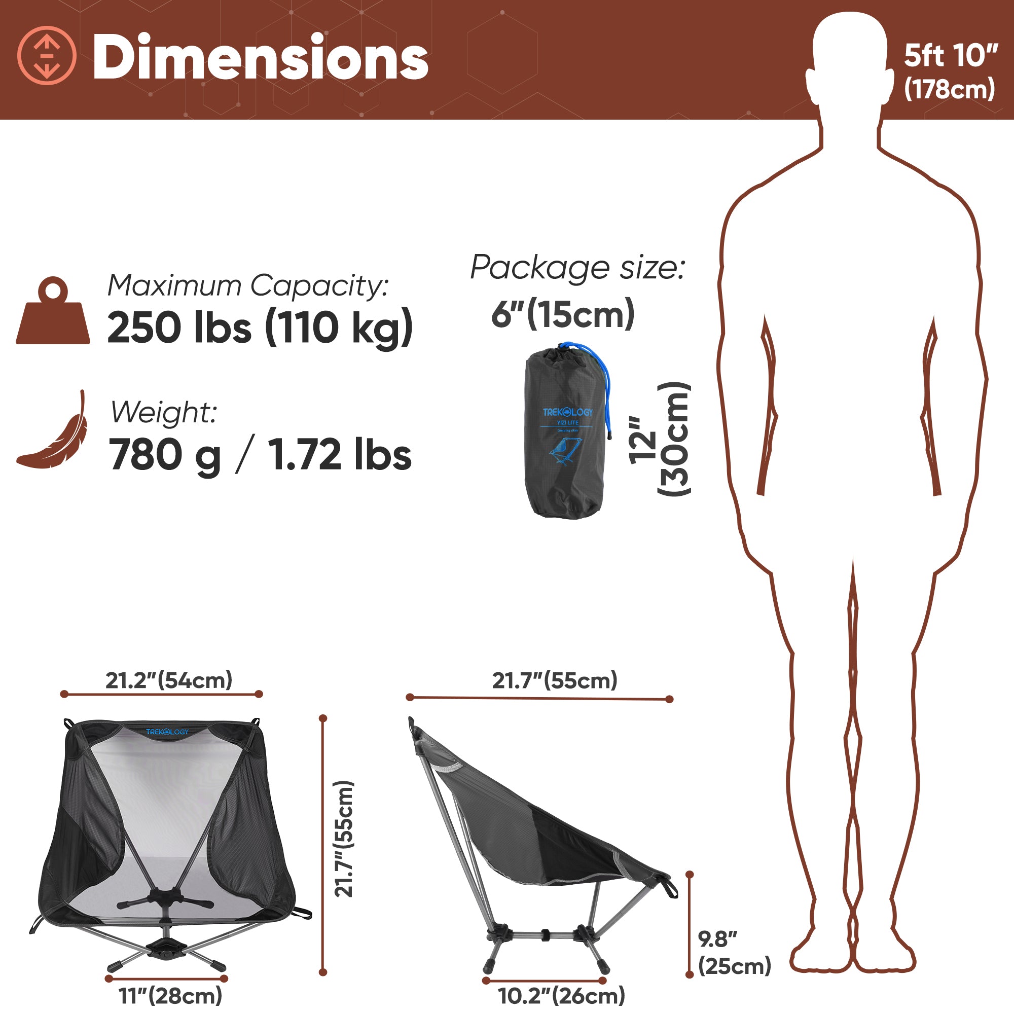 Novagoodes YIZI-LITE : Lightweight Camping Chair (BLUE) (US)