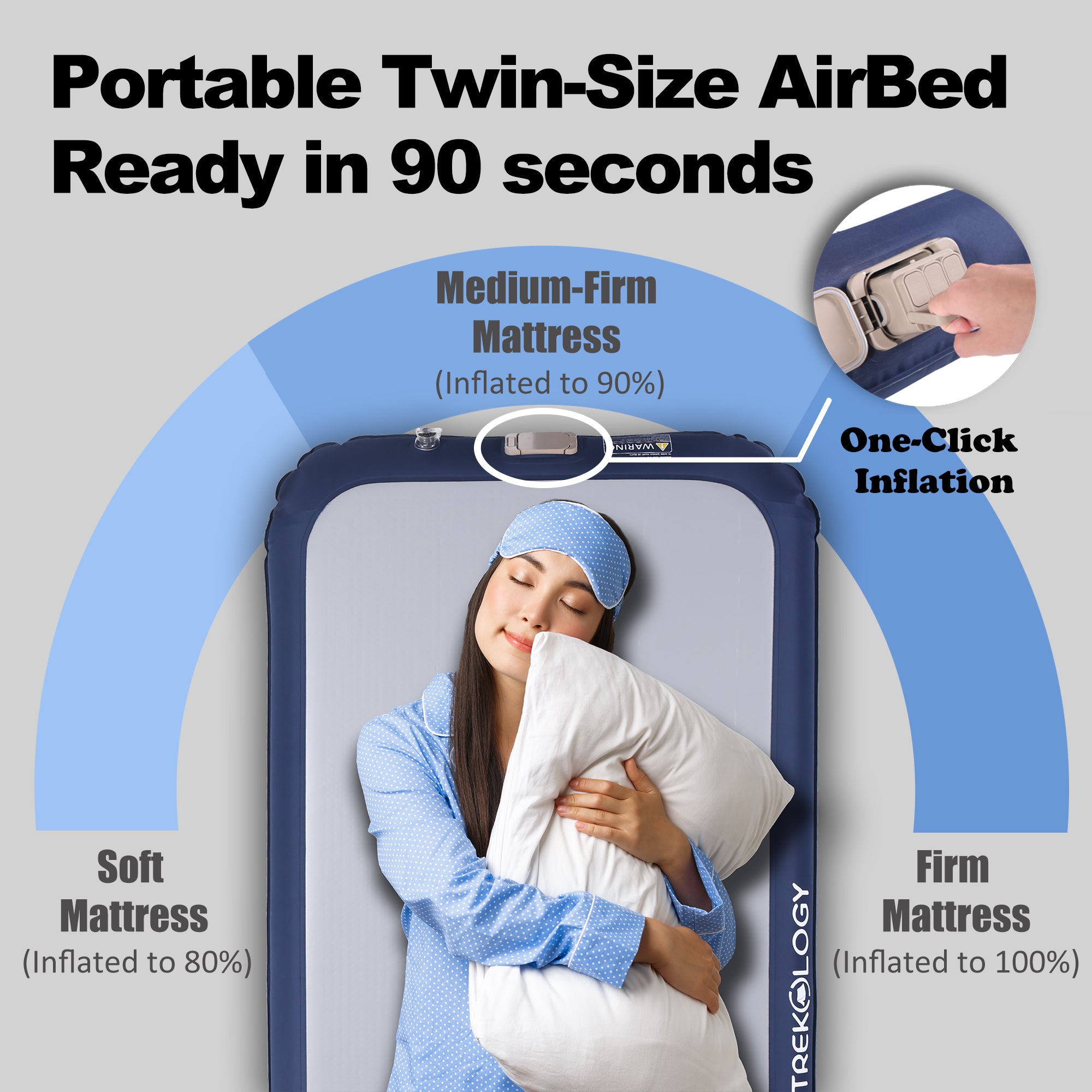 Novagoodes Quick-Inflating Portable Air Mattress with DC Pump for Camping (US)