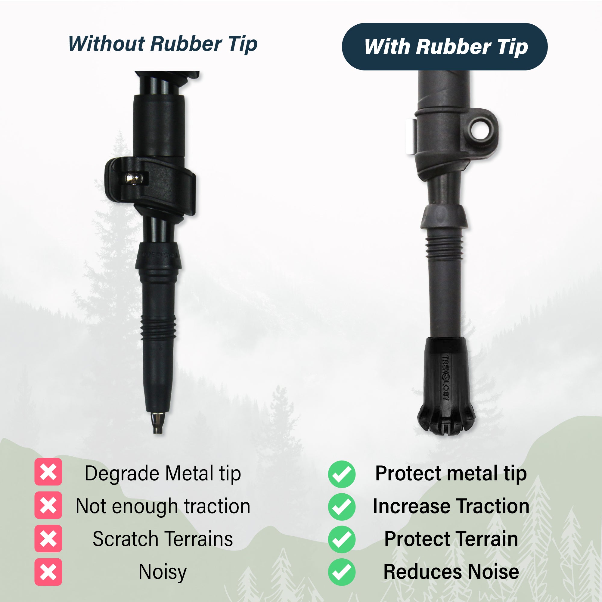 Novagoodes Trekking Poles Rubber Tips Accessories With Logo (US)