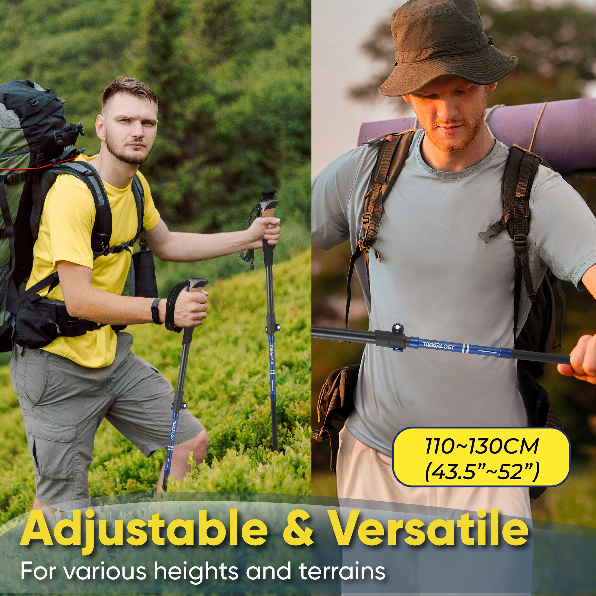 Novagoodes TREKZ Cork SE Foldable Trekking Poles with Cork Handle (2 Pole Package) (US)