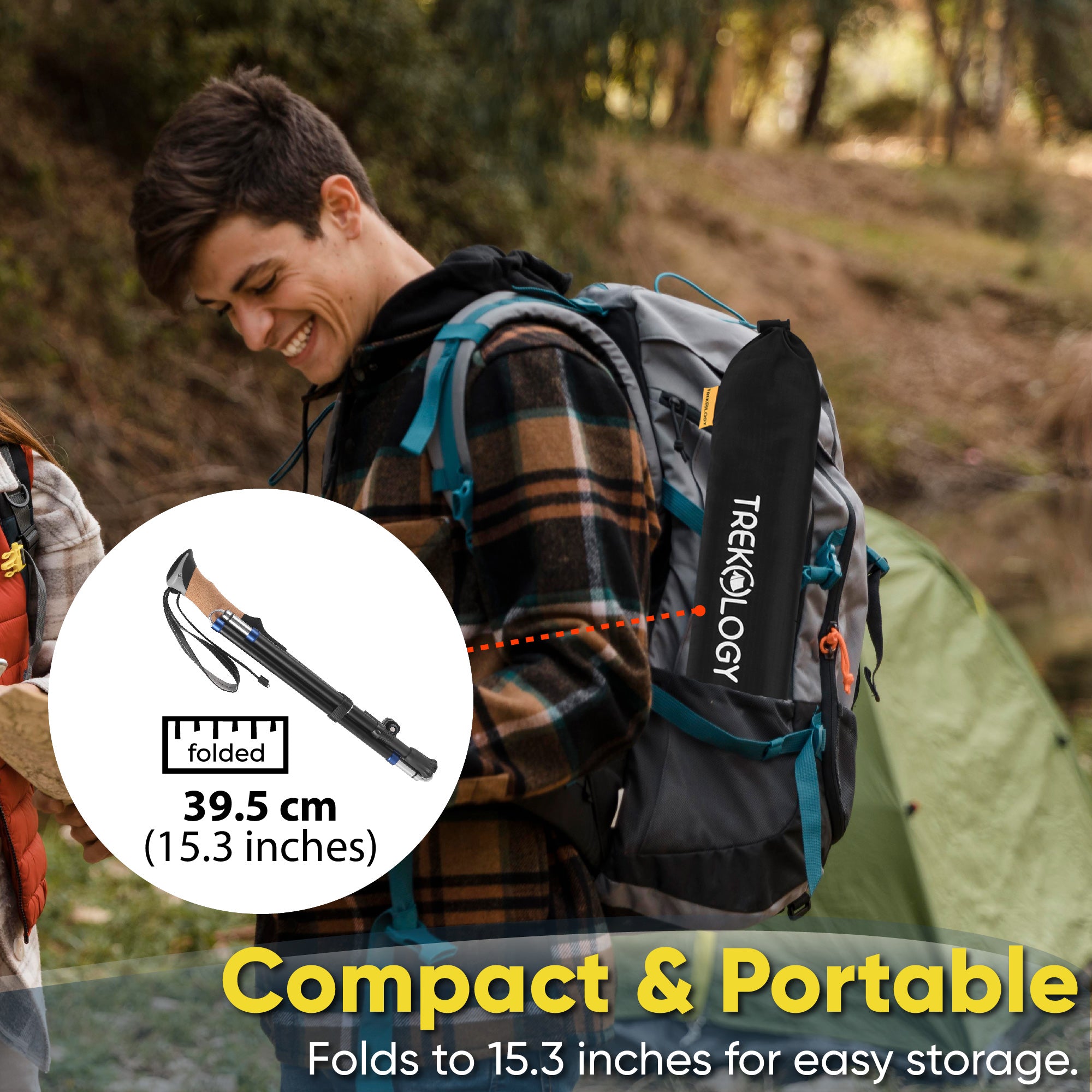 Novagoodes TREKZ Cork SE Foldable Trekking Poles with Cork Handle (2 Pole Package) (US)
