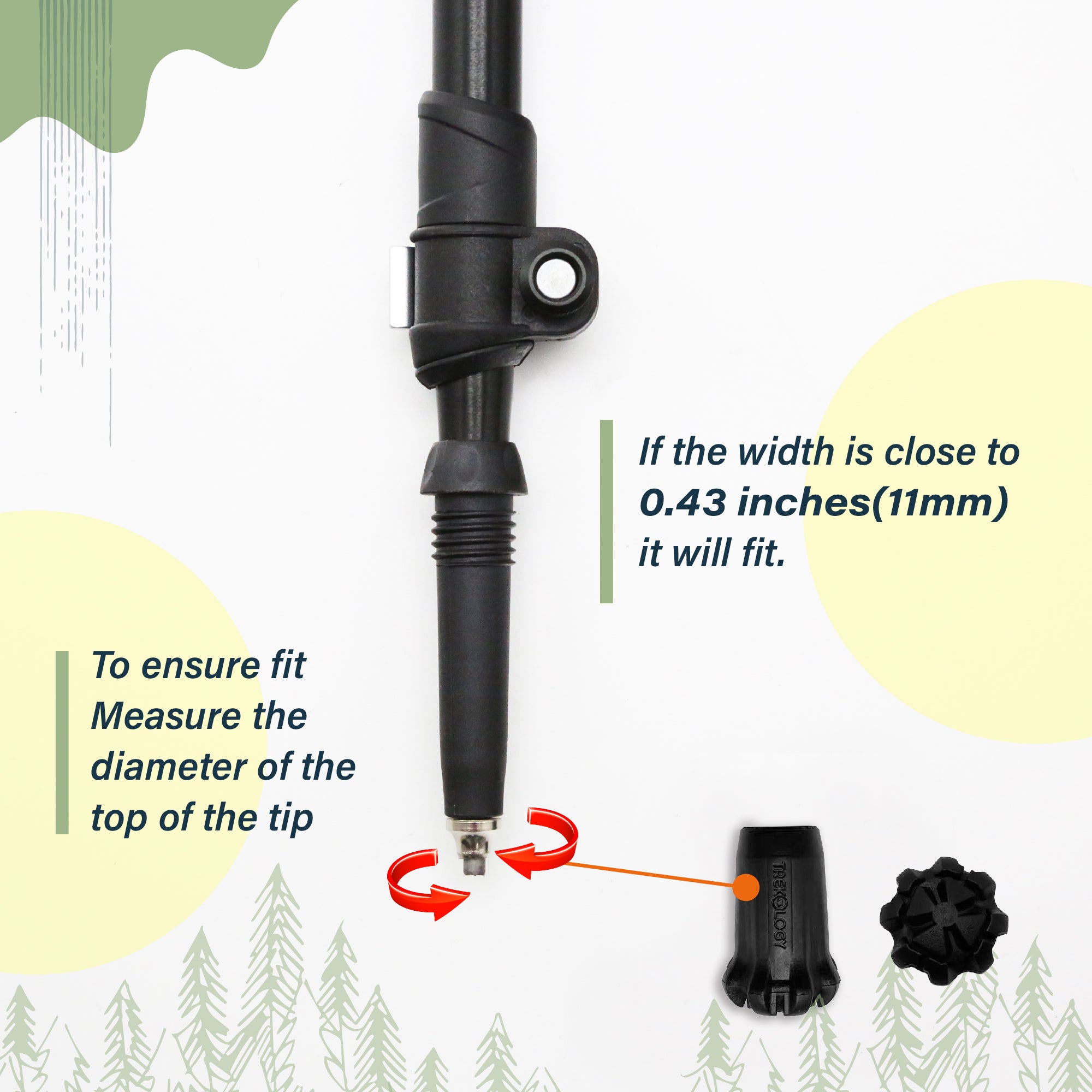 Novagoodes Trekking Poles Rubber Tips Accessories With Logo (US)