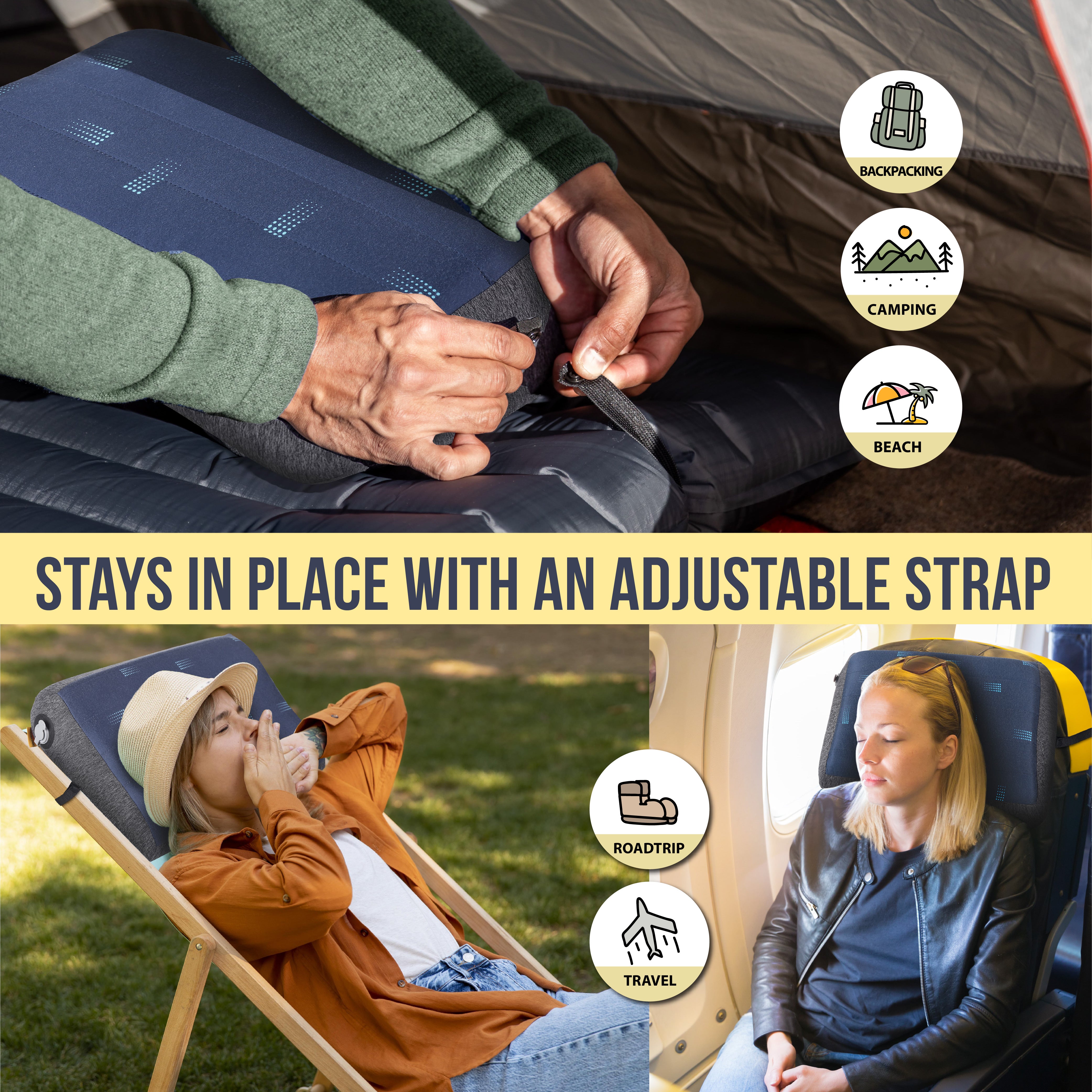 Novagoodes Aluft Pro SE Premium Inflatable Camping Pillow with Removable Foam-Padded (US)