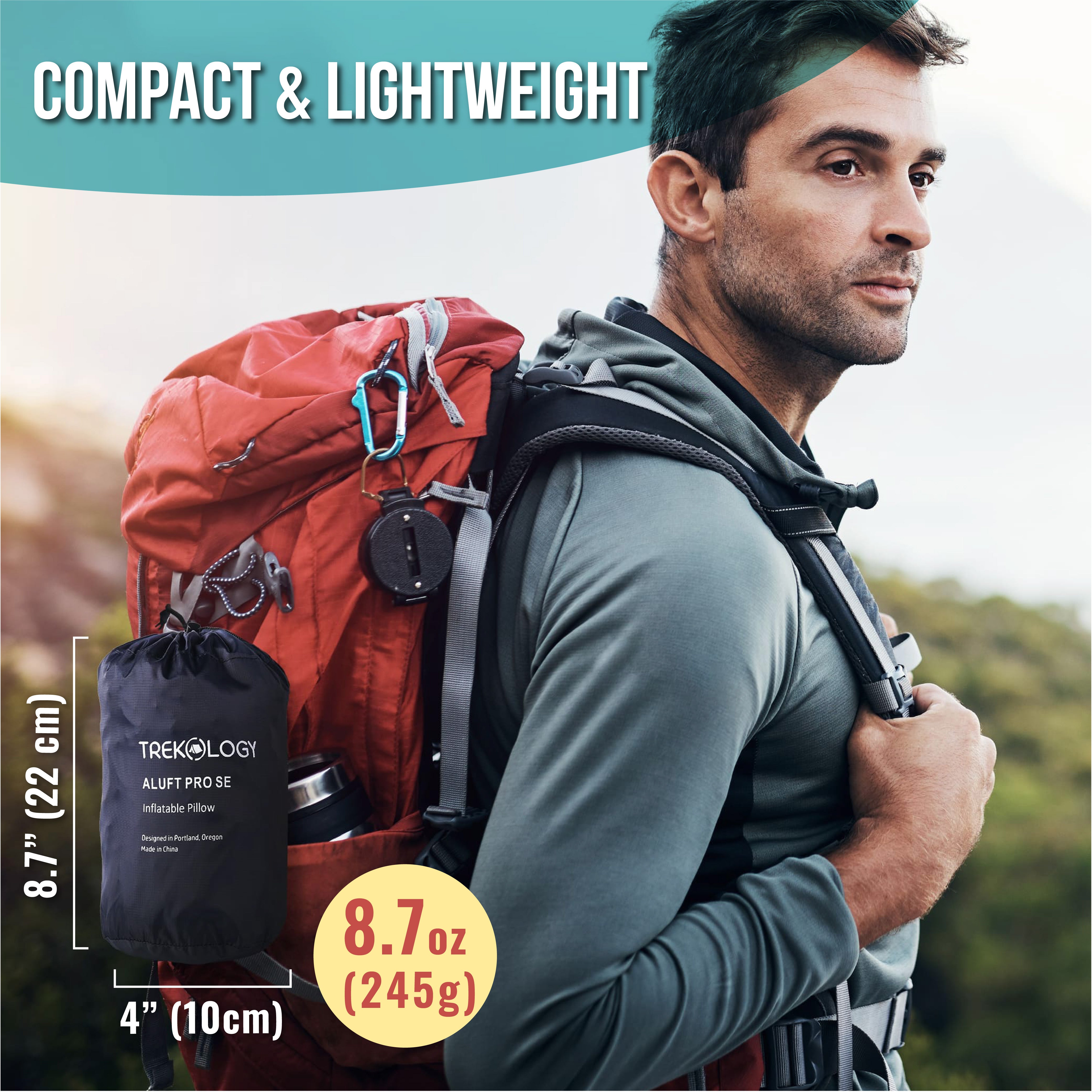 Novagoodes Aluft Pro SE Premium Inflatable Camping Pillow with Removable Foam-Padded (US)