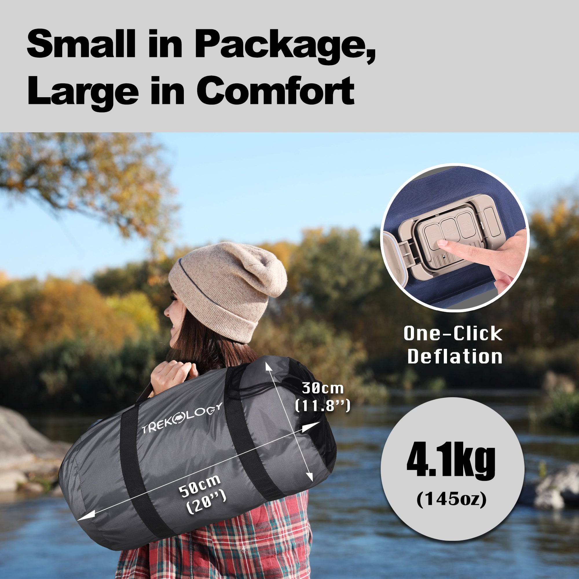 Novagoodes Quick-Inflating Portable Air Mattress with DC Pump for Camping (US)