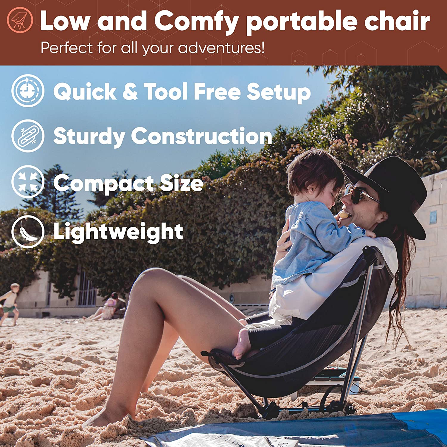 Novagoodes YIZI-LITE : Lightweight Camping Chair (BLUE) (US)