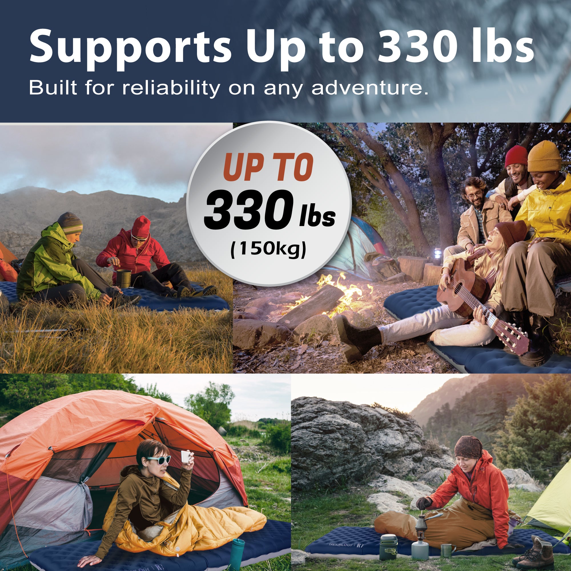 Novagoodes UL R7 Camping Sleeping Pad – 4" Thick, Ultra-Light, All-Season Mat (US)