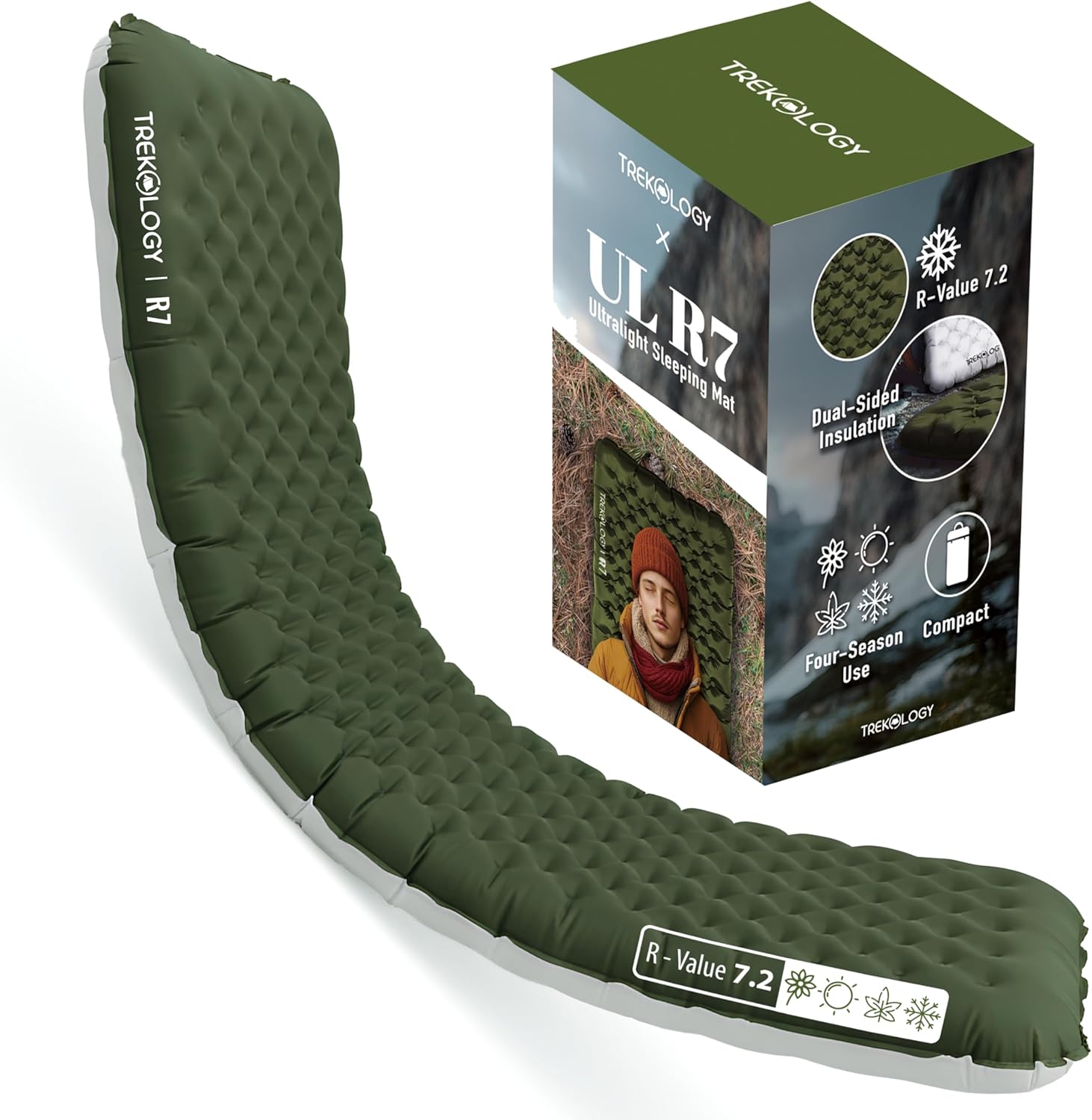 Novagoodes UL R7 Camping Sleeping Pad – 4" Thick, Ultra-Light, All-Season Mat (US)