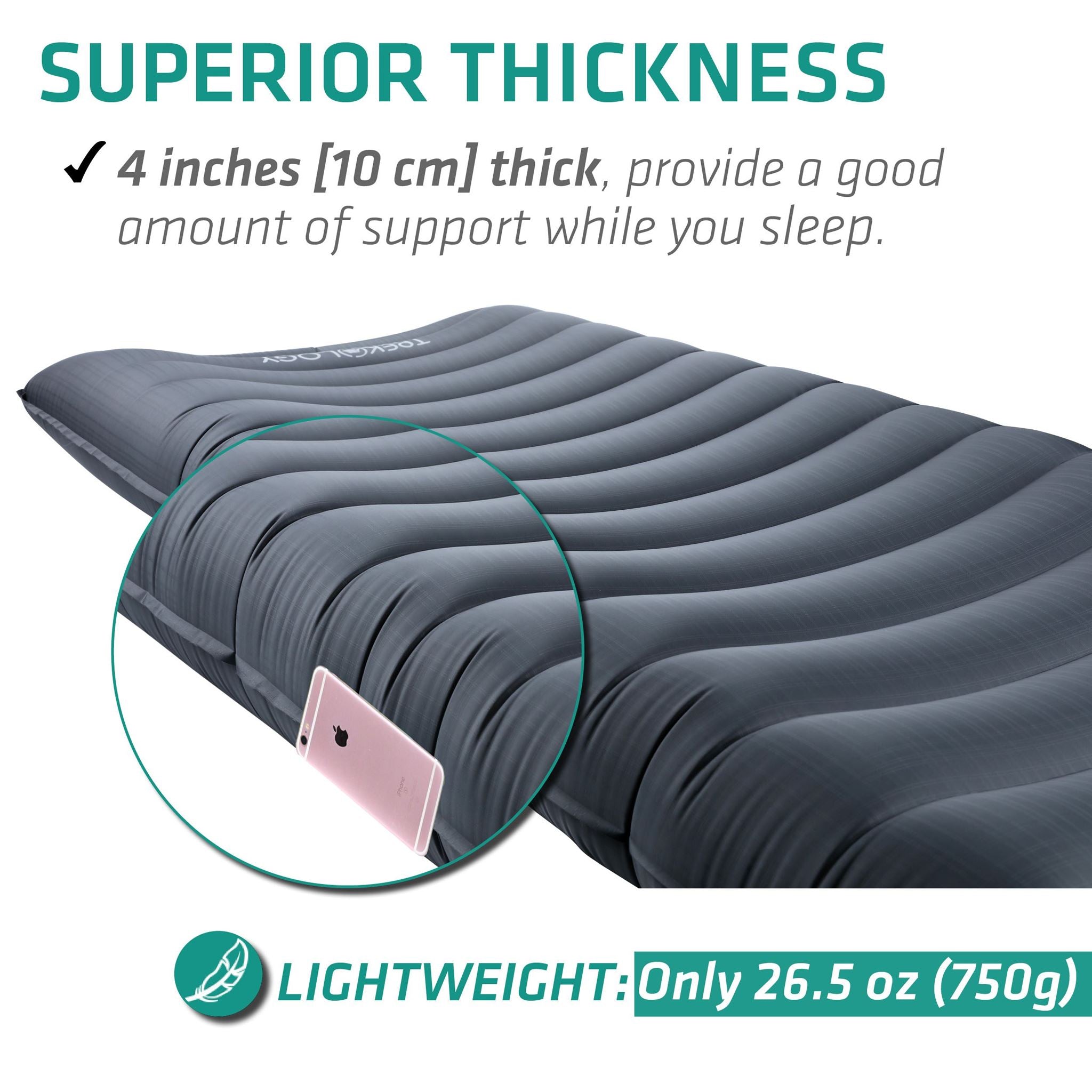 Novagoodes UL80 Inflatable Sleeping Pad for Camping (US)