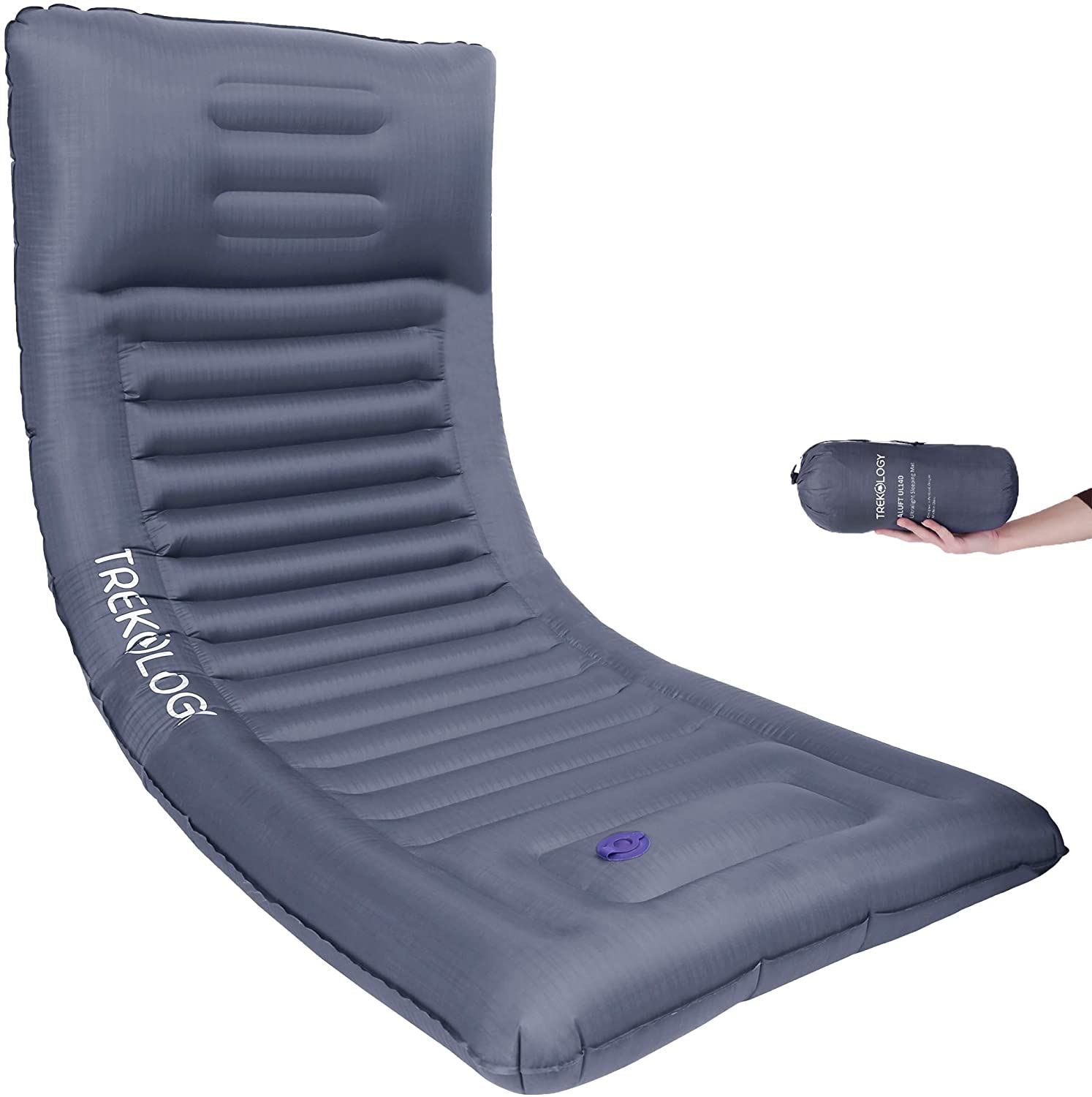Novagoodes UL140 Thick Air Sleeping Mat with Built-in Inflator Pump (US)