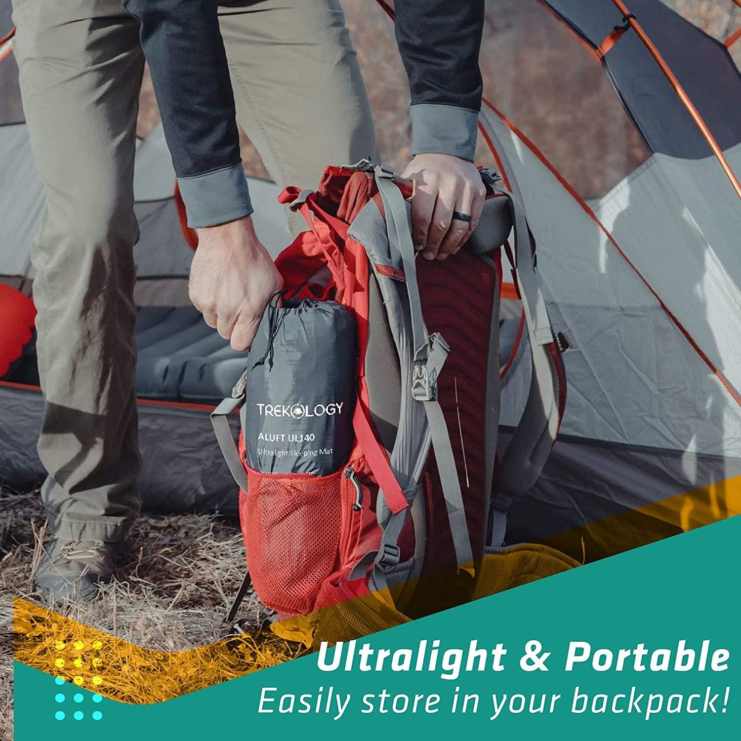 Novagoodes UL140 Thick Air Sleeping Mat with Built-in Inflator Pump (US)