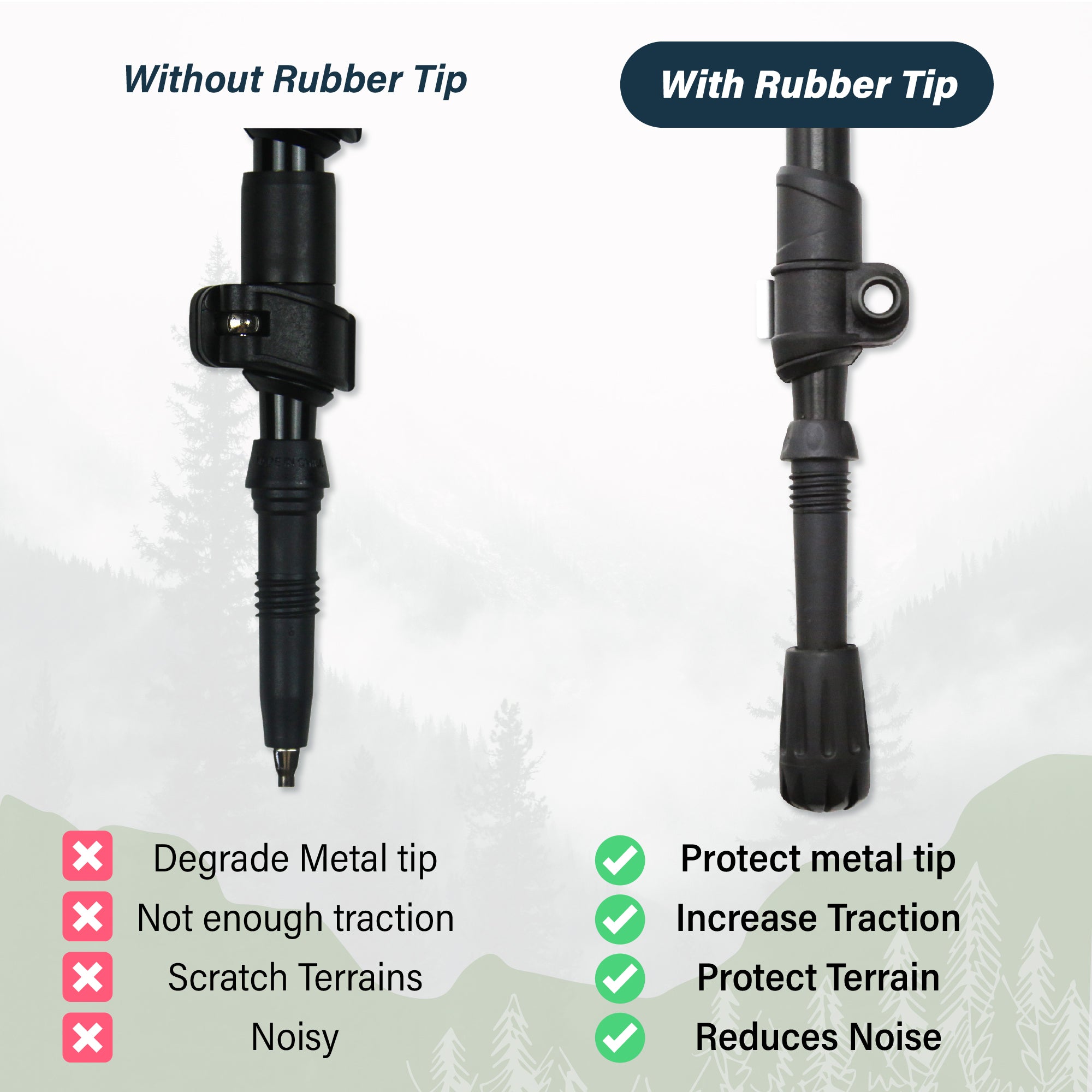 Novagoodes Trekking Poles Rubber Tips Accessories (US)