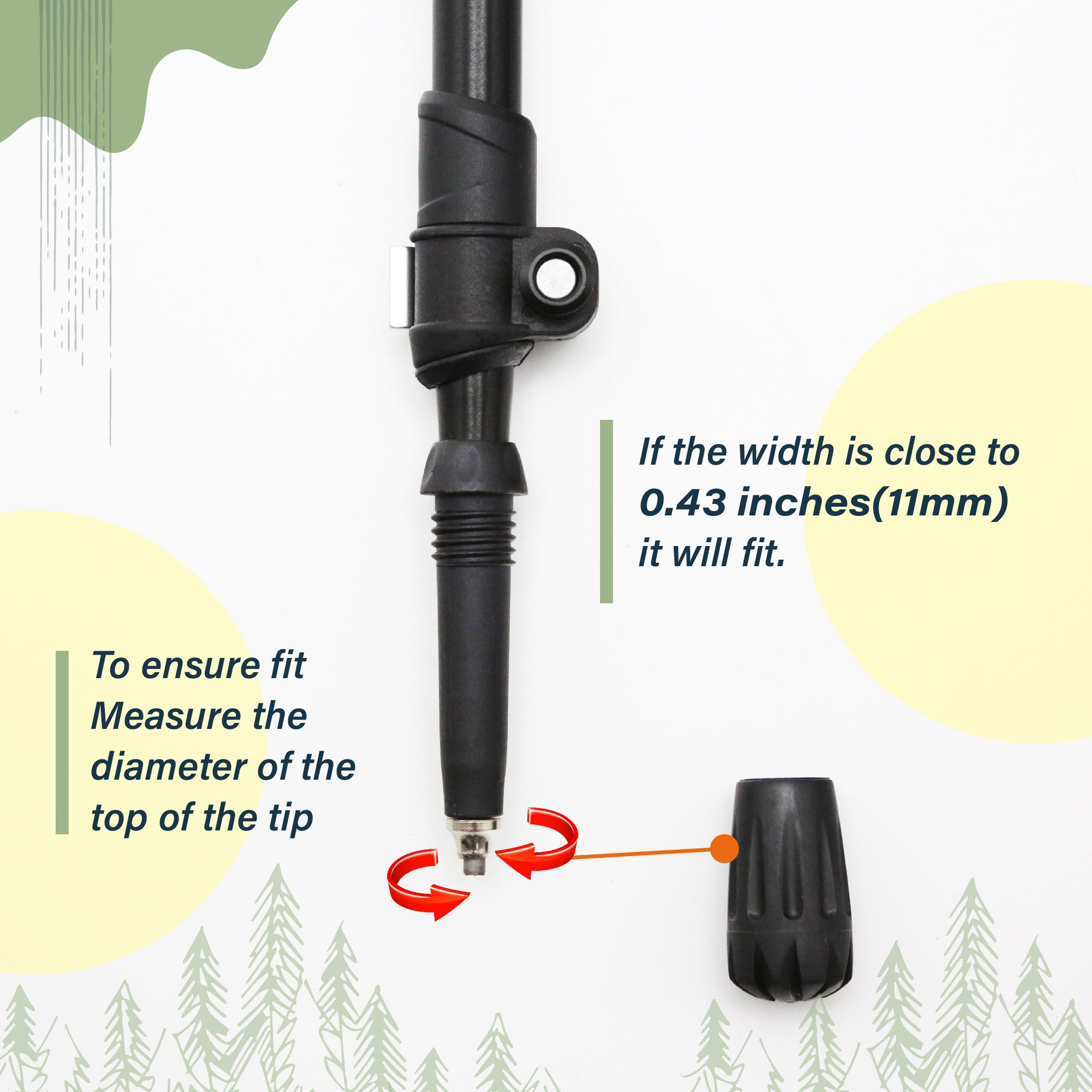 Novagoodes Trekking Poles Rubber Tips Accessories (US)
